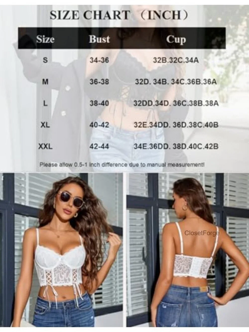 Lace Corset Bustier Crop Top Underwire Bralette Y2K Adjustable Straps
